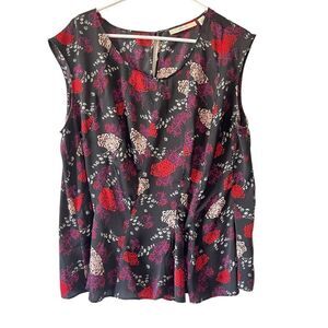 Sejour Black Floral Blouse Size 1X